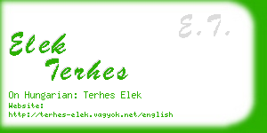 elek terhes business card